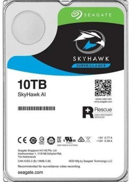 Жесткий диск для видеонаблюдения 10Tb Seagate SkyHawk AI 256Mb SATA3 3.5" ST10000VE001 — фото 1