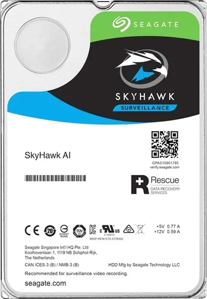 Жесткий диск для видеонаблюдения 10Tb Seagate SkyHawk AI 256Mb SATA3 3.5" ST10000VE001 — фото 4