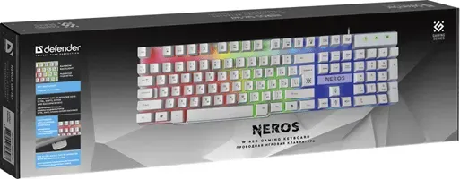Клавиатура игровая Defender Neros GK-147 RU, белый — фото 3