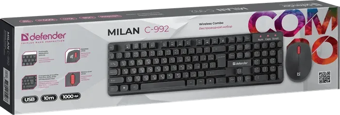 Набор беспроводный Defender Milan C-992 черный — фото 5