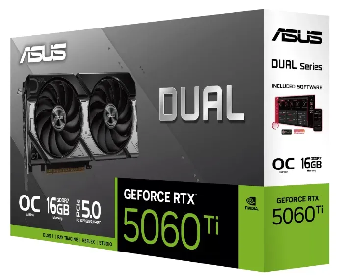 Видеокарта ASUS Dual GeForce RTX 5060 Ti 16GB GDDR7 OC Edition — фото 2