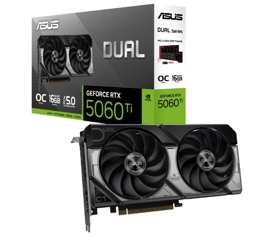Видеокарта ASUS Dual GeForce RTX 5060 Ti 16GB GDDR7 OC Edition — фото 1