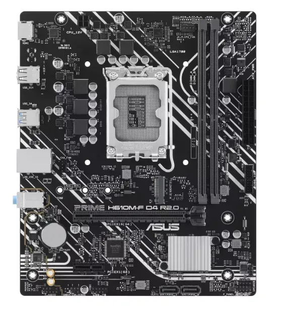 Материнская плата ASUS PRIME  H610M-F D4 R2.0, LGA1700 2xDDR4 2xSATA3 1xM.2 1xHDMI mATX — фото 1