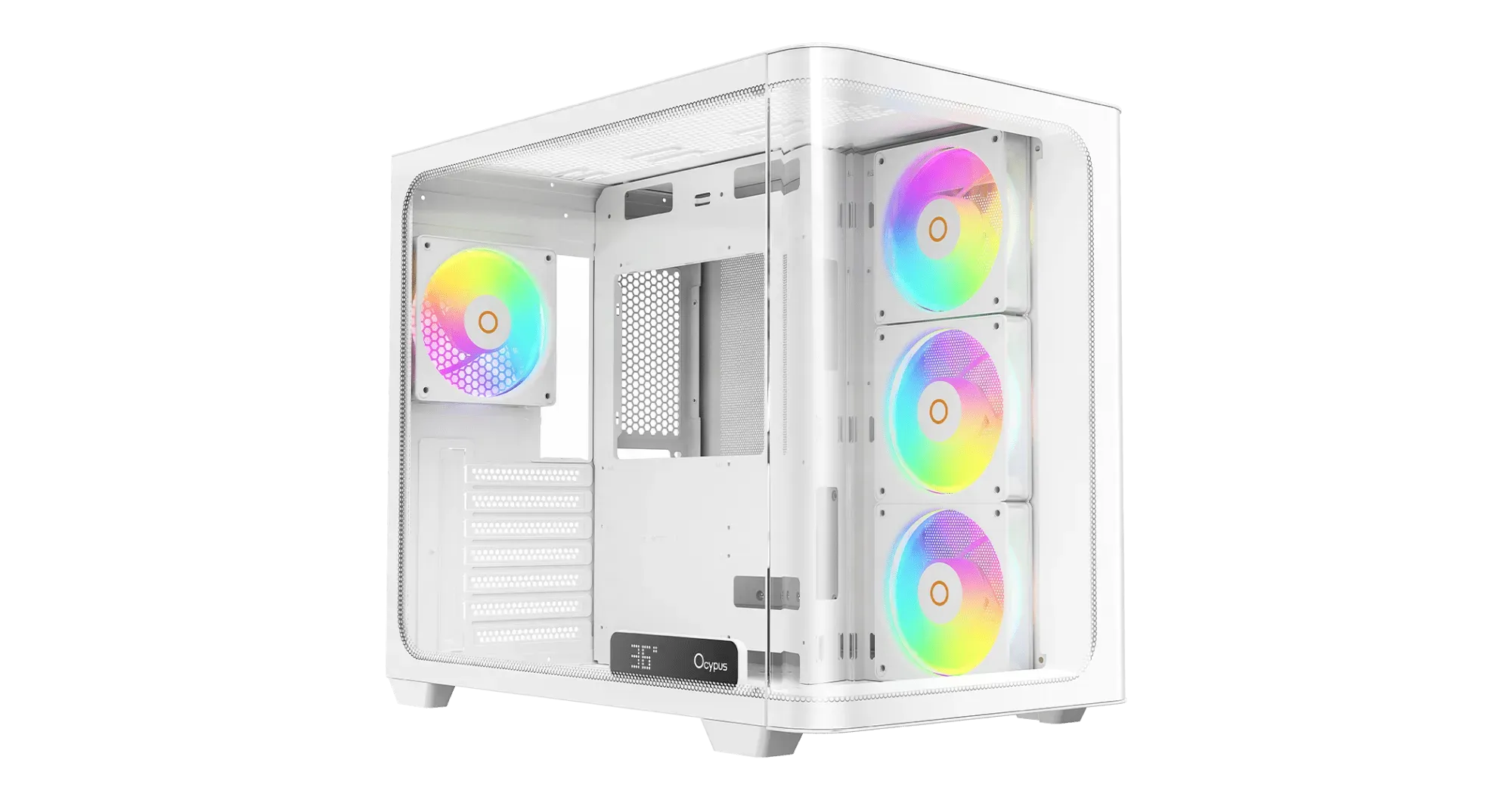Корпус Ocypus Iota C70 WH Curve ARGB Digital ATX/mATX/mITX 2xUSB Type-C Белый Iota-C70-WHD400CD-GL — купить в Lirotech