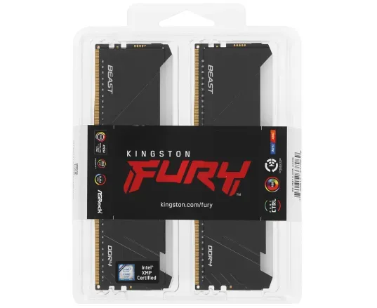 Оперативная память 32GB Kit (2x16Gb) DDR4 3200MHz Kingston FURY Beast RGB CL16 KF432C16BB12AK2/32WP — фото 2