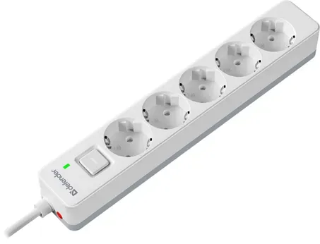 Сетевой фильтр Defender DFS 131 - 1,5 М, 5 розеток, белый — фото 1