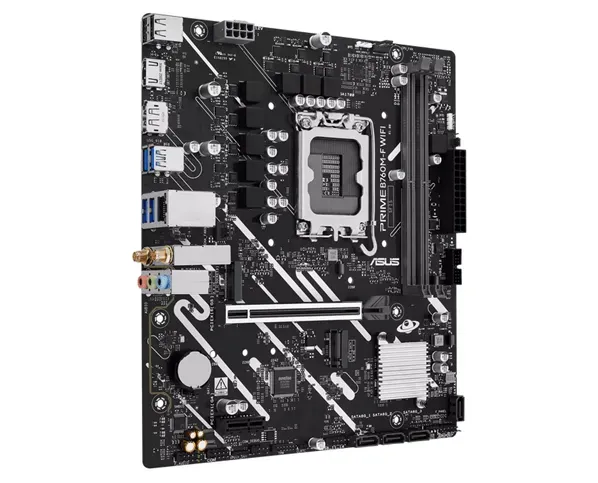 Материнская плата ASUS PRIME B760M-F WIFI, LGA1700 B760 2xDDR5 4xSATA3 2xM.2 RAID 1xHDMI 1xDP mATX — фото 2