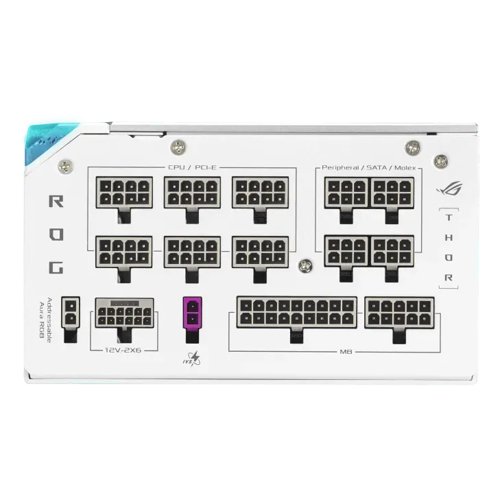 Геймерский Блок питания ASUS ROG-THOR-1200P3-WHITE-GAMING 1200W 80Plus Platinum — фото 4