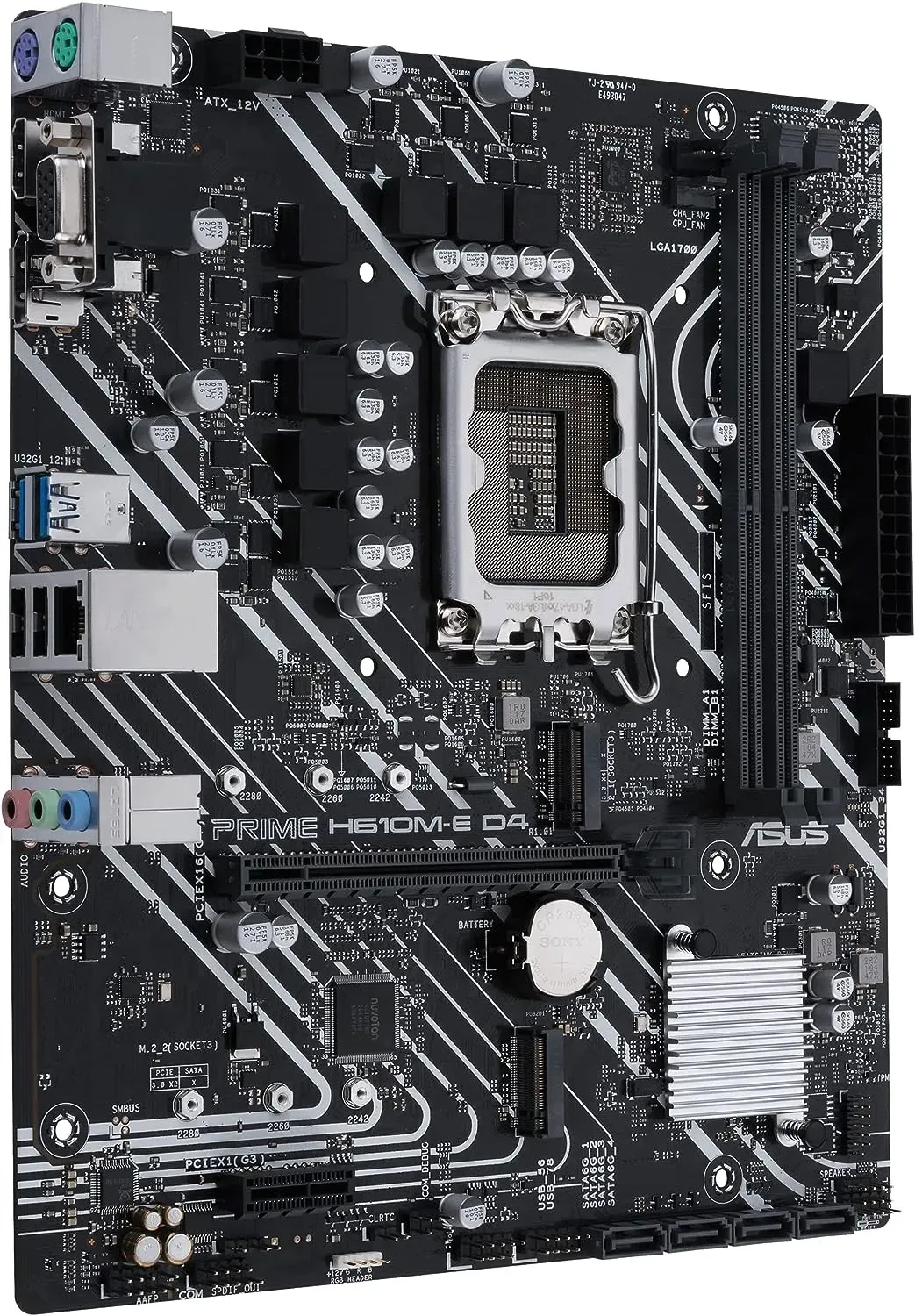 Материнская плата ASUS PRIME  H610M-R D4-SI, LGA1700 2xDDR4 4xSATA3 M.2 1xD-Sub 1xDVI 1xHDMI mATX — фото 2