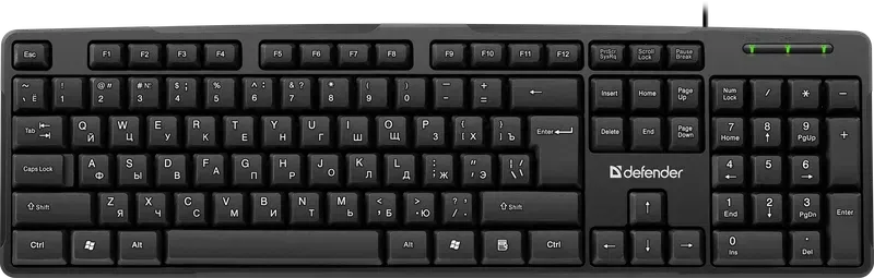 Клавиатура проводная Defender Next HB-440 (Черный), USB, ENG/RUS,стандарт, НОВИНКА! — фото 1