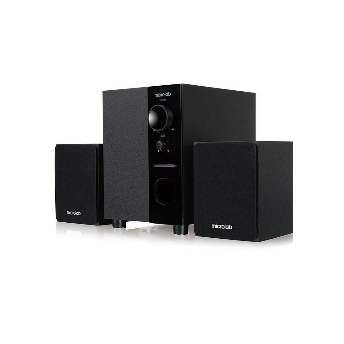 Акустическая система, Microlab, M-109, 2.1, 10Вт (2,5Вт*2+5Вт), Выход RCA sokets, Вход 3,5 MiniJack, Чёрный — фото 2