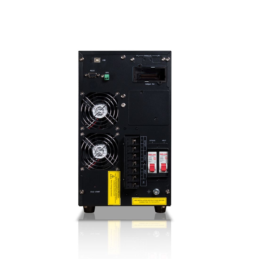 Источник бесперебойного питания, SVC, PTX-6KL-LCD, Мощность 6000ВА/6000Вт, PTX-серия, On-Line, LCD\Tel.line\USB\RS-232 технология SMART, Диапазон работы AVR: 110-288В, Батареи: 16шт., не поставляются в комплекте, внешнее подключение, Клемная колодка, Чёрн — фото 3