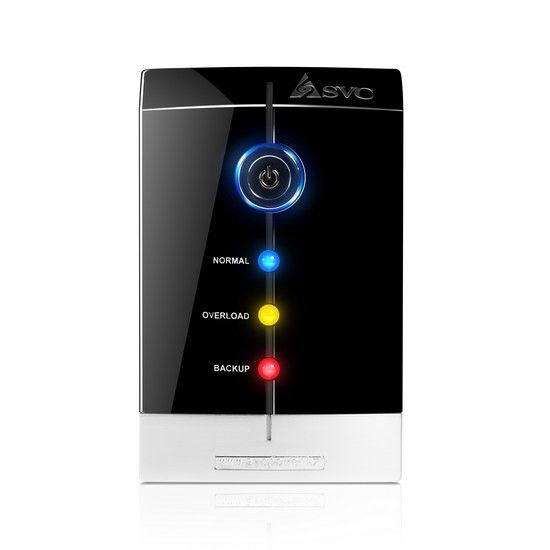 Источник бесперебойного питания, SVC, V-1200-F, Smart, USB, Мощность 1200ВА/720Вт, Диапазон работы AVR: 165-275В, Бат.: 12В/7.5 Ач*2шт., 3 вых.: Shuko CEE7, Защита тел. линии, Чёрный — фото 2