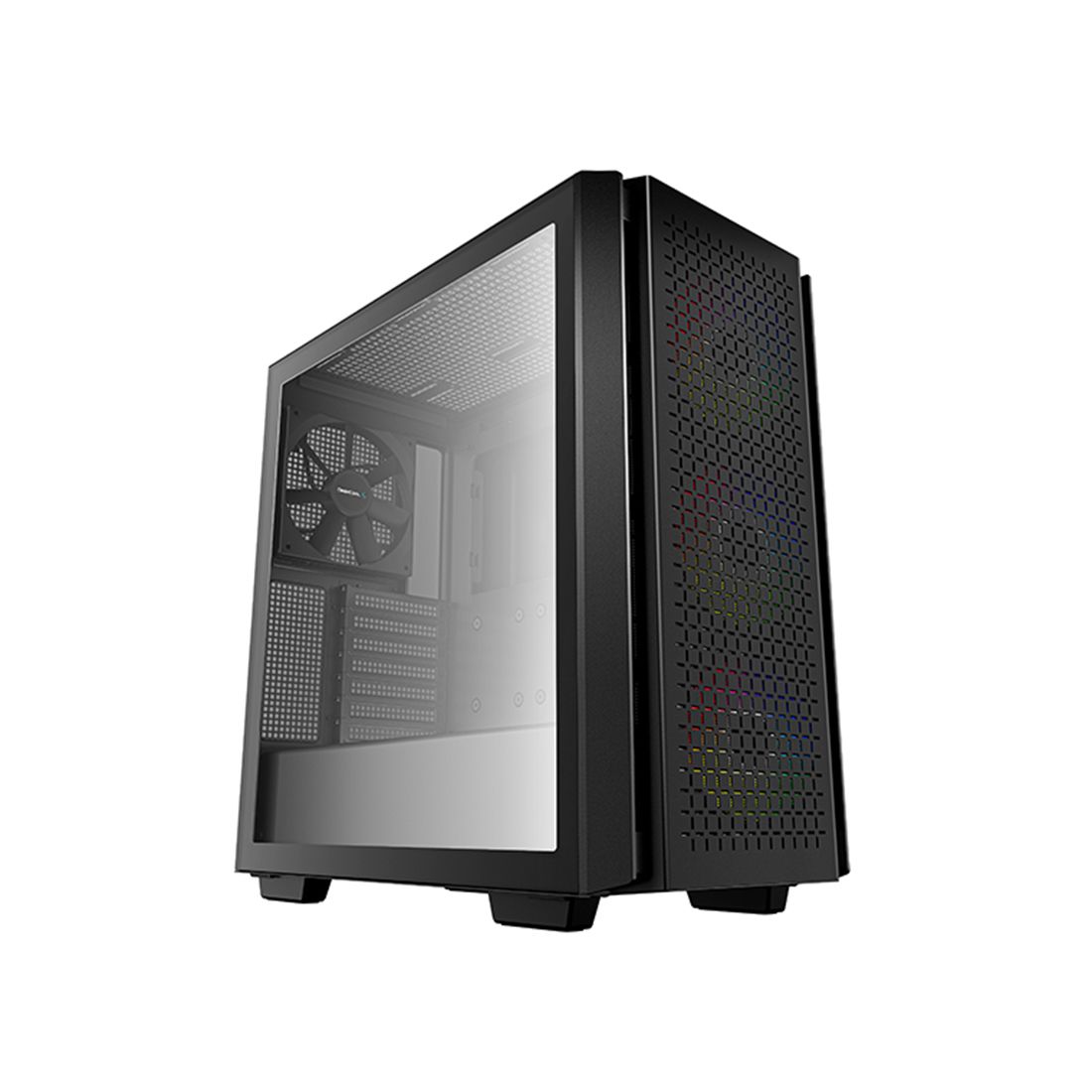 Компьютерный корпус, Deepcool, CG560 R-CG560-BKAAE4-G-1, E-ATX/ATX/Micro ATX, USB 3.0*2, 3*120mm ARGB/1*140mm, HD-Audio+Mic, Высота процессорного кулера до 175мм, Длина VGA до 380мм, 2*3.5"/2*2.5", Слот 7, Сталь 0,9, 452x230x470мм, Без Б/П, Чёрный — купить в Lirotech