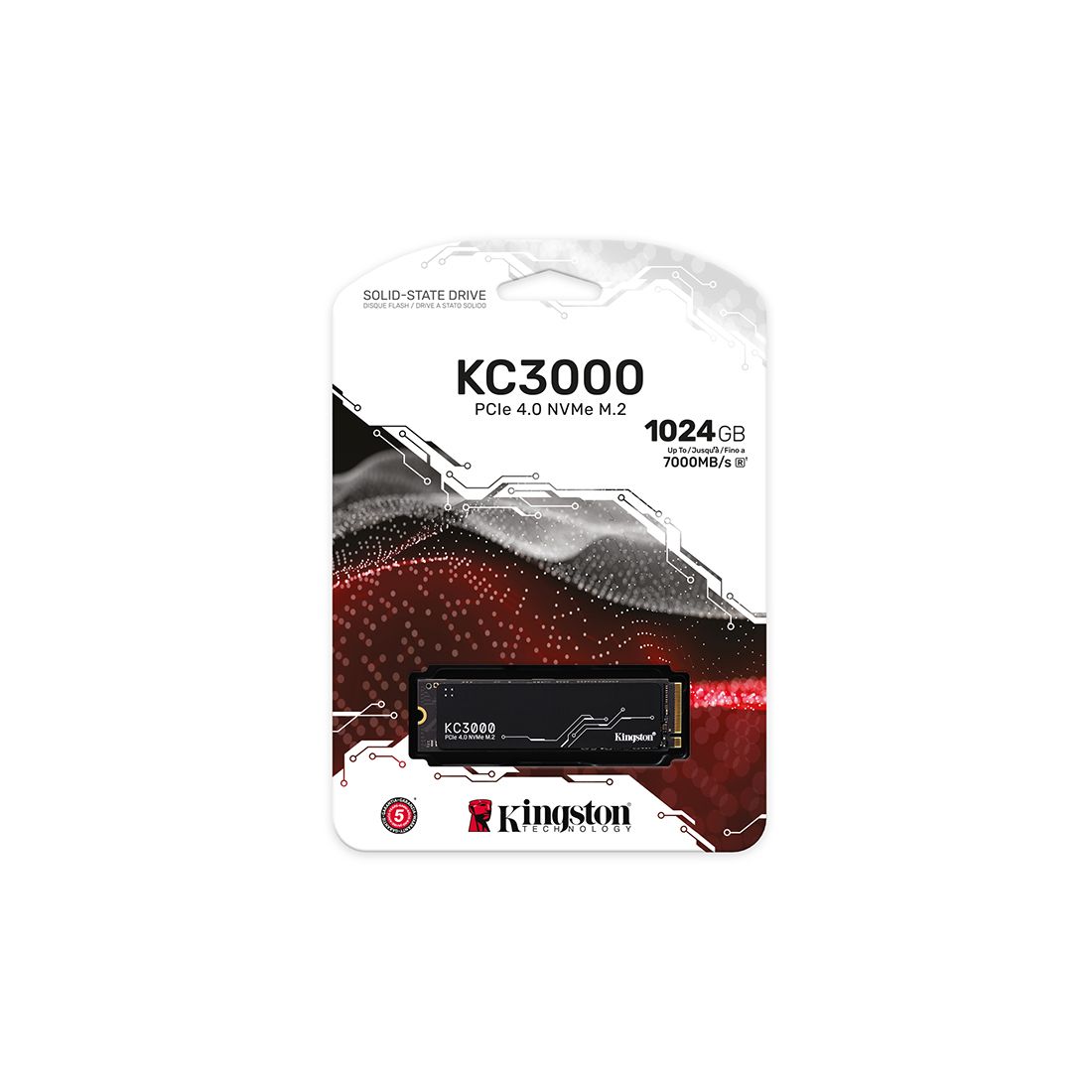 Твердотельный накопитель SSD, Kingston, SKC3000S/1024G, 1024 GB, M.2 NVMe PCIe 4.0, 7000/6000 Мб/с — фото 1