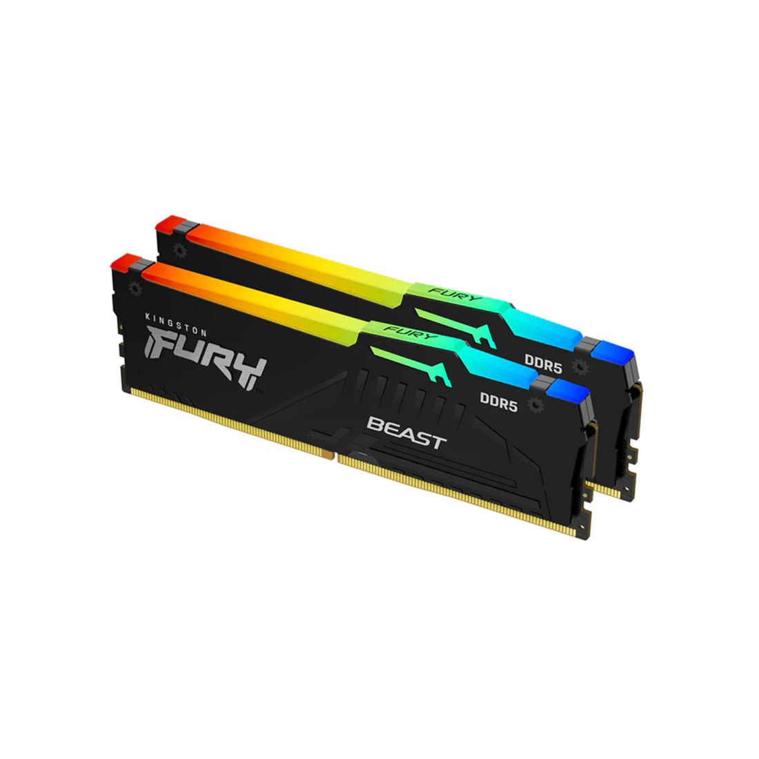 Комплект модулей памяти, Kingston, FURY Beast RGB KF560C36BBEAK2-64 (Kit 2x32GB), DDR5, 64GB, CL36, DIMM <PC5-48000/6000MHz> — 64GB DDR5 6000MHz — купить в Lirotech