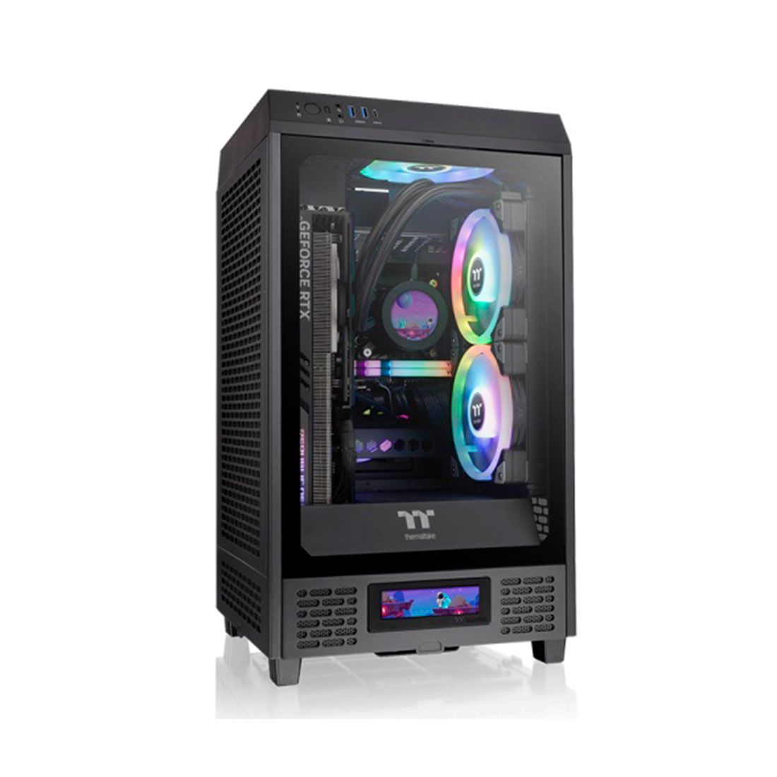 Компьютерный корпус, Thermaltake, The Tower 200, CA-1X9-00S1WN-00, Mini Tower, Mini-ITX, USB 3.0*2/Type C*1, HD-Audio+Mic, Кулер 2*140 мм, Высота процессорного кулера до 200 мм, Длина VGA до 380 мм, 2*3,5"/2*2,5", Сталь, 3мм Закаленное стекло*1, 280*300*5 — купить в Lirotech