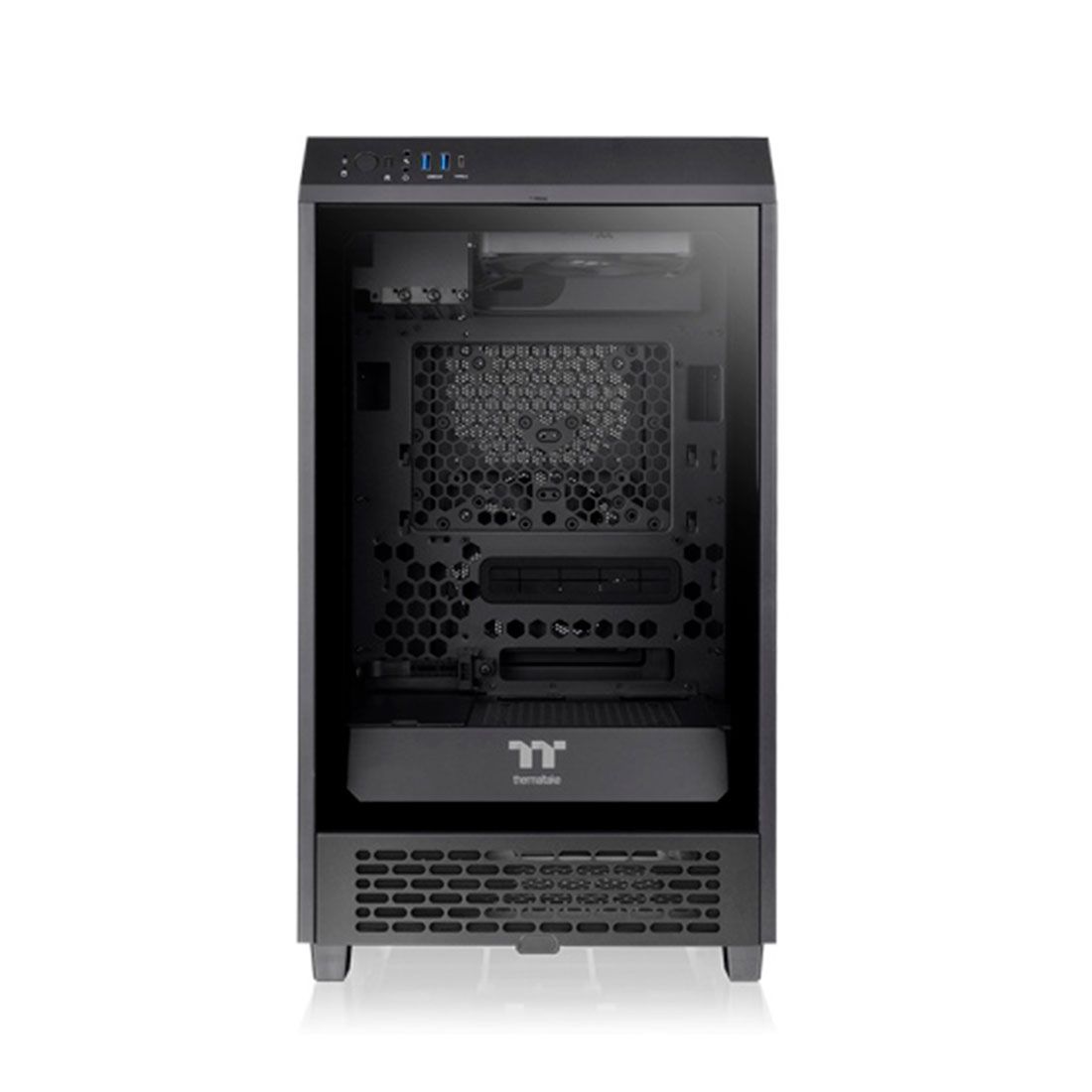 Компьютерный корпус, Thermaltake, The Tower 200, CA-1X9-00S1WN-00, Mini Tower, Mini-ITX, USB 3.0*2/Type C*1, HD-Audio+Mic, Кулер 2*140 мм, Высота процессорного кулера до 200 мм, Длина VGA до 380 мм, 2*3,5"/2*2,5", Сталь, 3мм Закаленное стекло*1, 280*300*5 — фото 2