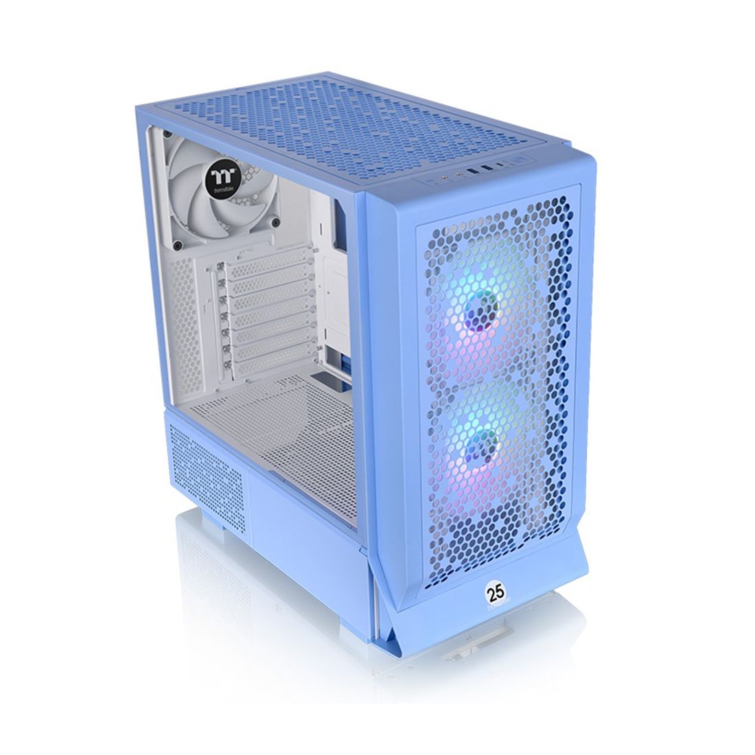 Компьютерный корпус, Thermaltake, Ceres 330 TG ARGB Hydrangea Blue, CA-1Y2-00MFWN-00, Mid-tower, Mini-ITX/M-ATX/ATX/E-ATX, USB 3.0*2, USB 3.2 (Gen 2) Type-C*1, HD Audio/Mic, 2*140мм CT140 ARGB white fan/1*140мм CT140 white fan, Высота процессорного куллер — фото 3