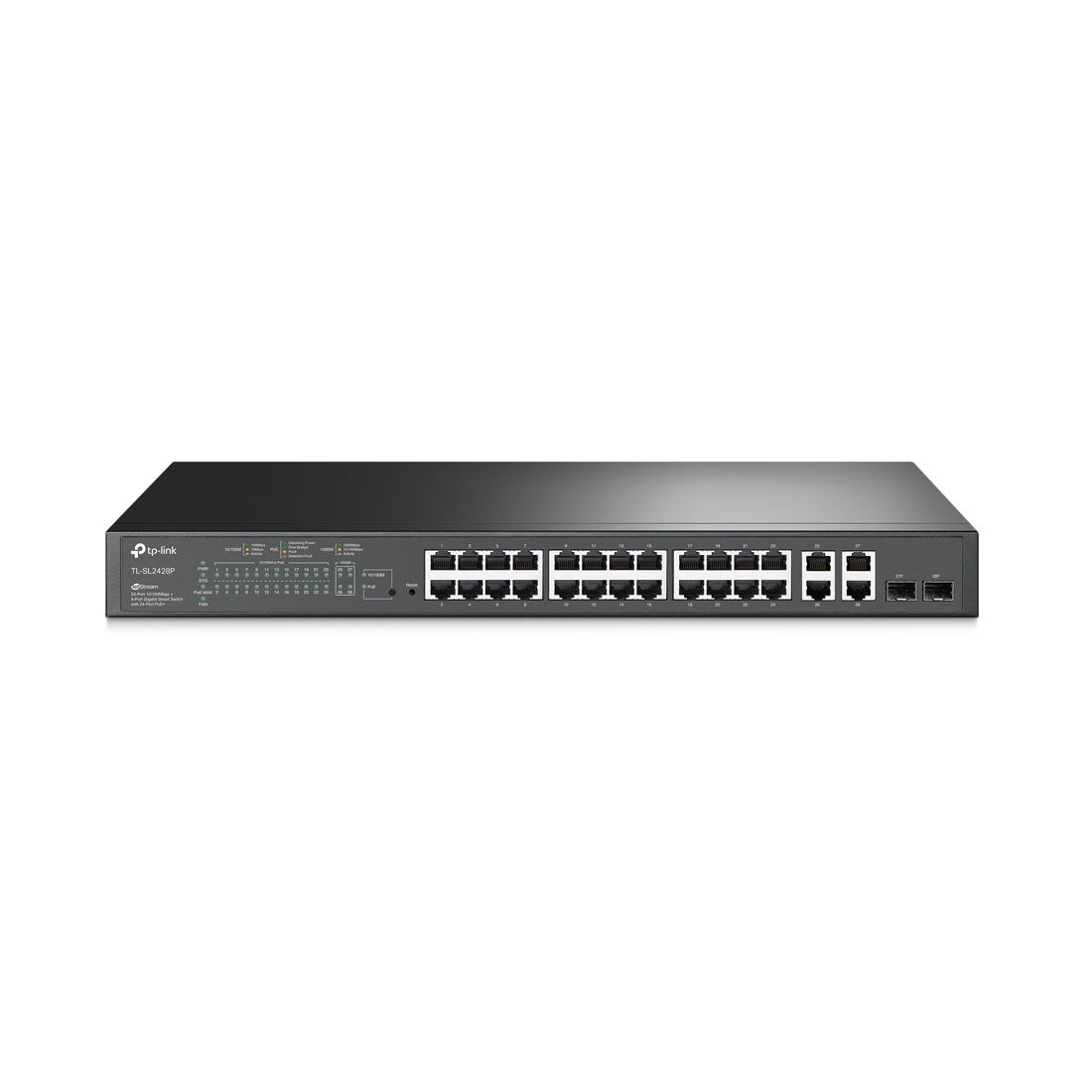 Коммутатор, TP-Link, SL2428P, JetStream 24 порта RJ45 10/100 Мбит/с с 4 гигабитными портами и 2 гигабитных комбо SFP-слота, Управляемый, РоЕ 250 Вт — фото 2