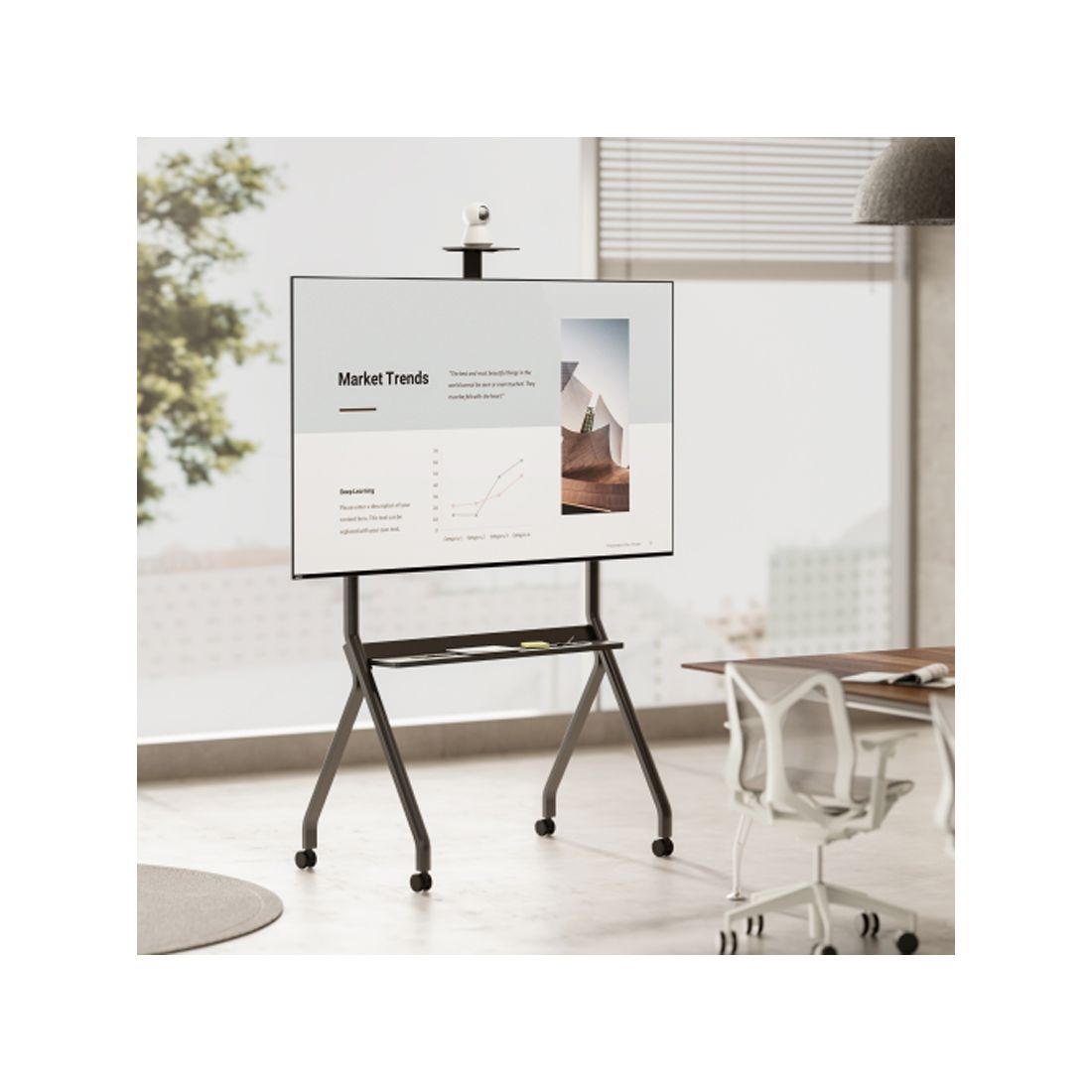 Стойка мобильная, XG, TTL16-69FW, 55"-100", нагрузка 120 кг, VESA от 200x200 до 900x600, высота: 1150мм/1275мм/1400мм/1525мм, Матовый черный — фото 3