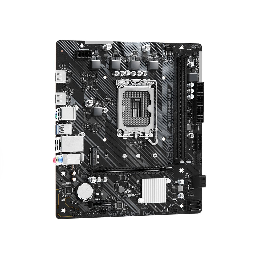 Материнская плата, ASRock, H610M-H2/M.2 (4710483946929), LGA1700, iH610, 2xDDR4 3200, 4xSATA3, 1xM.2 (PCI-E 3.0x4), 2xHDMI, 1xPCI-Ex16, 1xPCI-Ex1, mATX — фото 3