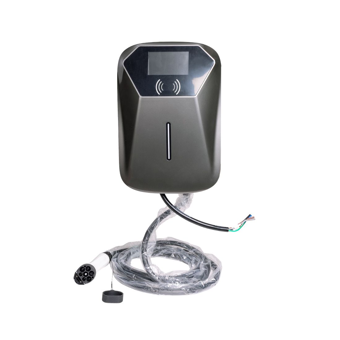 Автомобильная зарядная станция, SVC, AC GB/T - 11кВт , Мощность: 11кВт, Выходное напряжение: 400В, Максимальный ток: 16А, Тип разъема для зарядки: GB/T , Длина кабеля: 5 м, LED- индикаторы, Дисплей 4.3" для контроля параметров в реальном времени, Защита о — фото 2