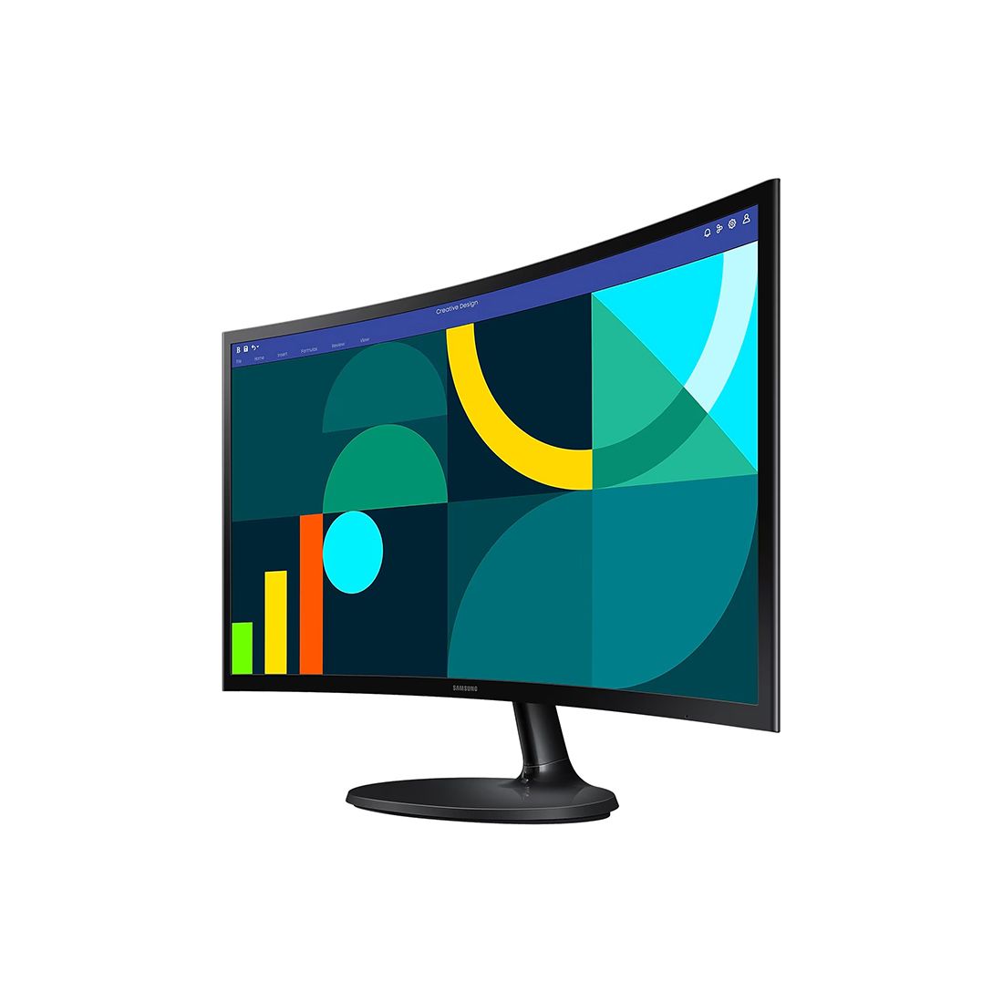 Монитор, Samsung, LS24D364GAIXCI, Essential S3 FHD, 24", Изогнутый, 1920x1080, VA, 100 Гц, 16:9, 250 кд/м2, 3000:1, 4 мс, 178/178, 16.7 млн., VGA*1, HDMI*1, Аудиопорт*1, VESA 75*75 мм, Регулировка наклона, кабель HDMI в комплекте, Чёрный — фото 2