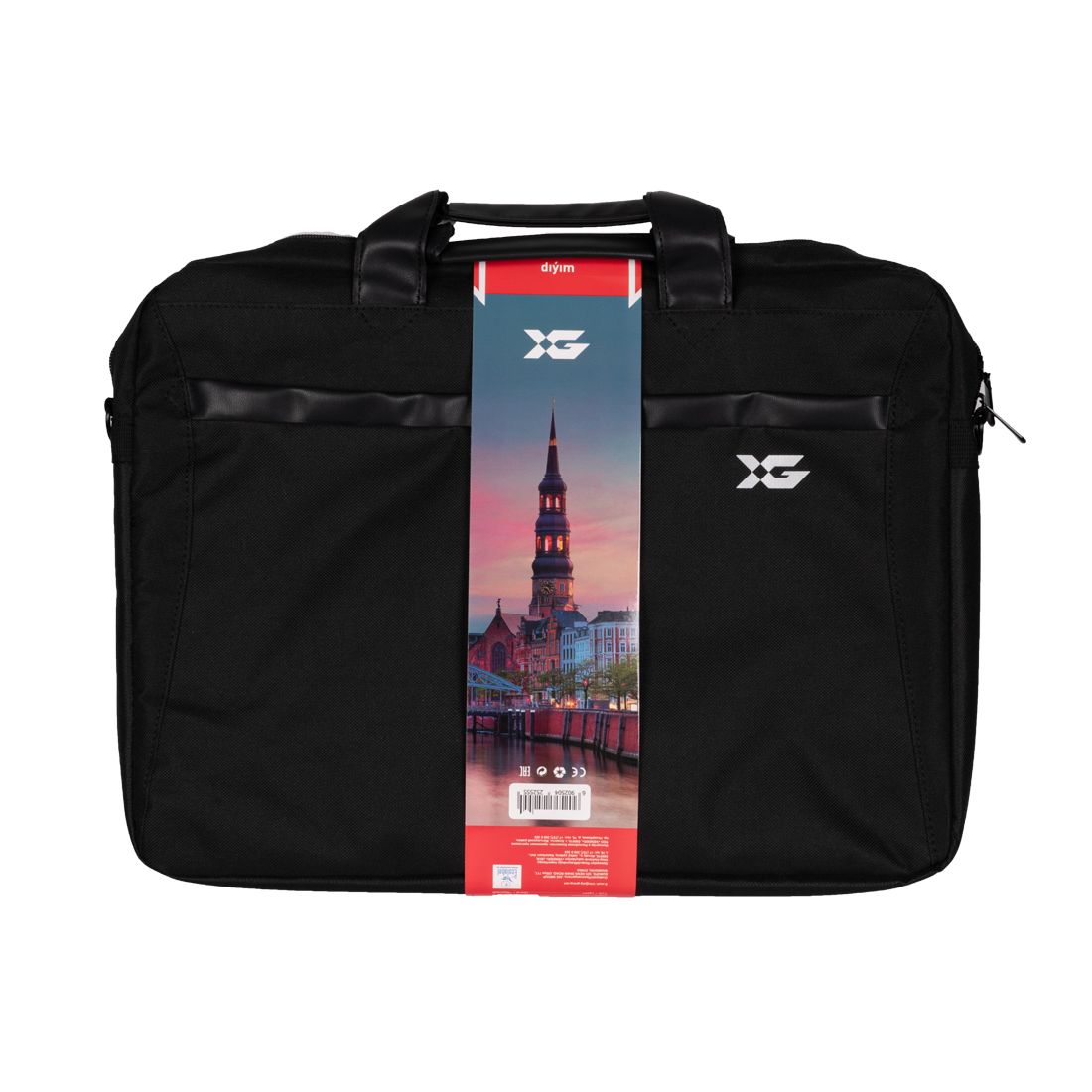 Сумка для ноутбука, XG, Hamburg (XGNB-401B-P17.3), 17.3", Лёгкая, Усиленные ручки, Внешнее отделение на молнии, Органайзер, 2 внутренних отделения, Внутренний карман на молнии, Уплотнённые стенки, Полиэстер, Чёрный — 17.3" — купить в Lirotech