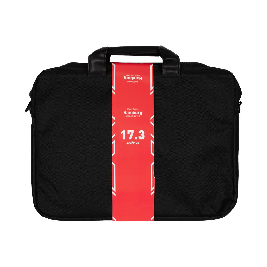 Сумка для ноутбука, XG, Hamburg (XGNB-401B-P17.3), 17.3", Лёгкая, Усиленные ручки, Внешнее отделение на молнии, Органайзер, 2 внутренних отделения, Внутренний карман на молнии, Уплотнённые стенки, Полиэстер, Чёрный — фото 2