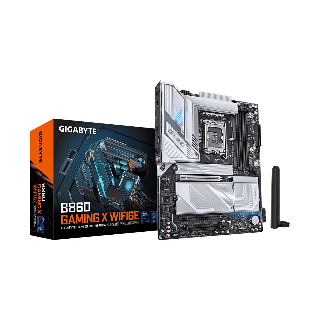 Материнская плата, Gigabyte, B860 GAMING X WIFI6E (4719331866532), LGA1851, iB860, 4xDDR5 5600/6400/9066(OC), 4xSATA3, Raid, 3xM.2 (PCI-E 4.0x4/x2), 1хDP, 1xHDMI, 1xUSB4® USB Type-C® port, 3xPCI-Ex16, WiFi, ATX — фото 1