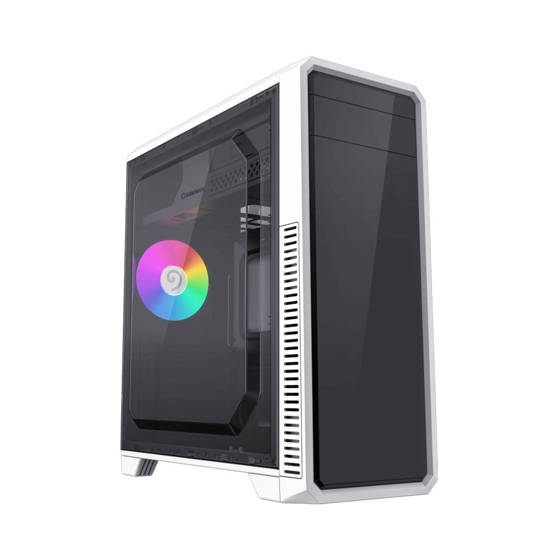 Компьютерный корпус, Gamemax, 1108-5961R0028, G561E-BK, Mid-Tower, ATX/mATX/Mini-ITX, USB3.0*1 / USB2.0*2, HD-Audio, Кулер 1*12см FRGB, Высота процессорного кулера 160мм, Длина VGA 360мм, Количество отсеков 2*3,5" / 2*2,5" /1*5,25", Сталь/Закаленное стекл — 25" — купить в Lirotech