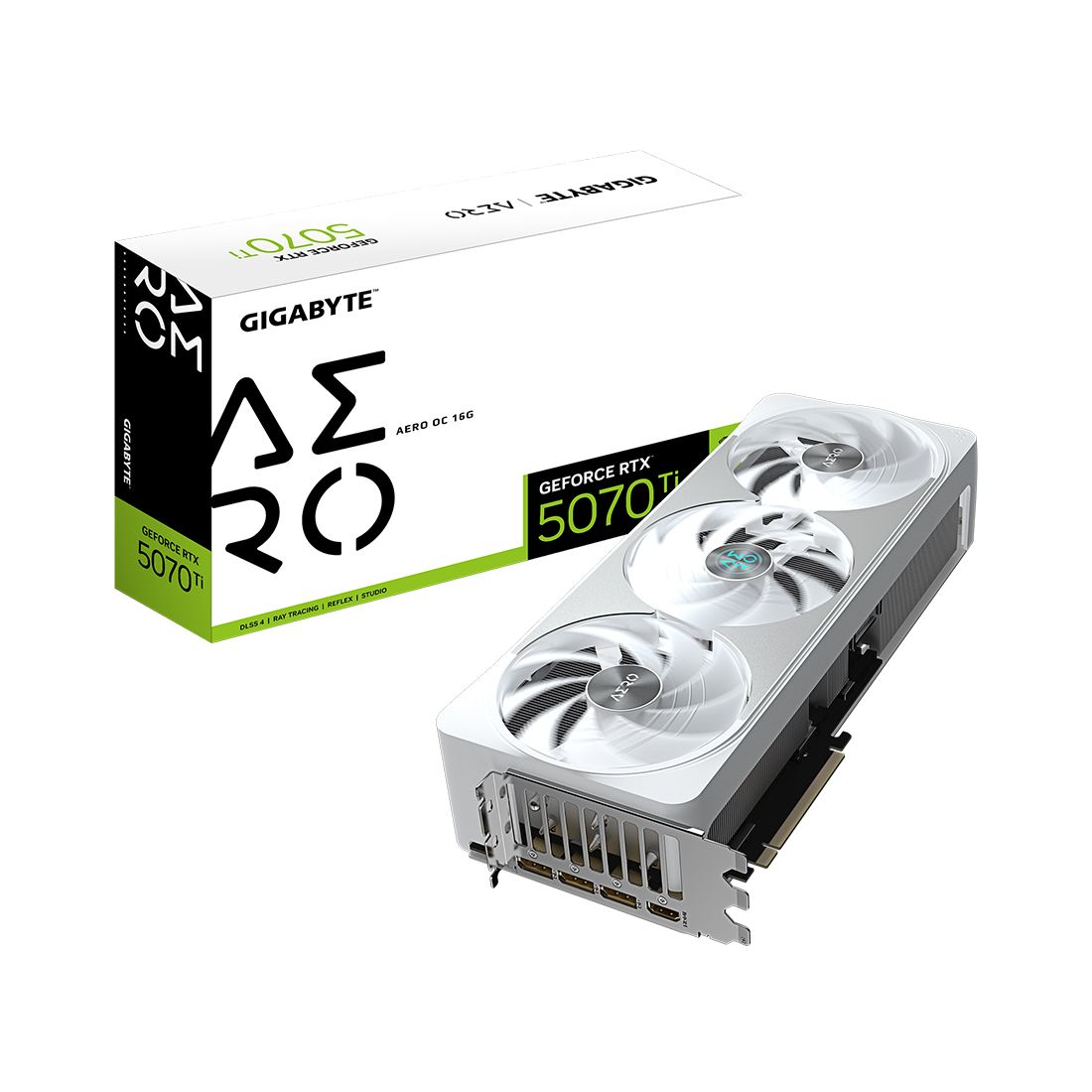 Видеокарта, Gigabyte, RTX5070Ti AERO OC 16G (GV-N507TAERO OC-16GD) (4719331355876), GDDR7, 256bit, 1-HDMI, 3-DP,Windforce 3X Fan, 340*140*70 мм, Цветная коробка — фото 3