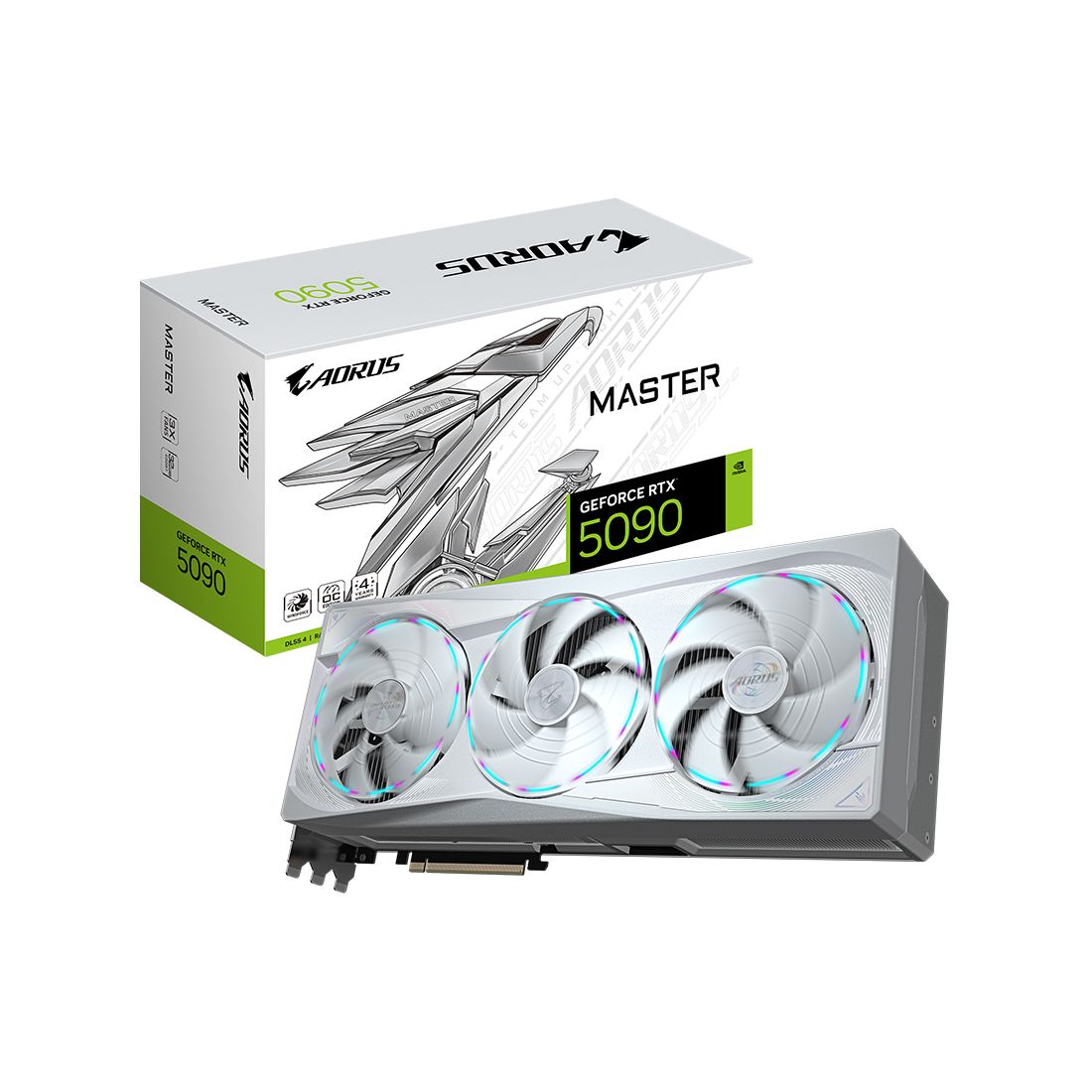Видеокарта, Gigabyte, RTX5090 AORUS MASTER ICE 32G (GV-N5090AORUSM ICE-32GD) 4719331355906, GDDR7, 512bit, 1-HDMI, 3-DP, Windforce 3X Fan, 360*150*75 мм, Цветная коробка — фото 3