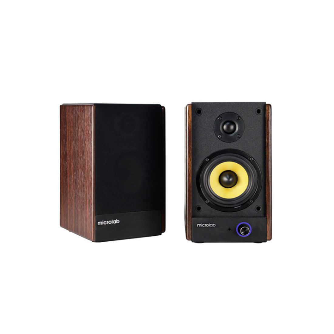 Колонки, Microlab, SOLO3, Bluetooth 5.3, AUX, 40 Вт, 80 Гц - 20 кГц, Соотношение сигнал/шум: > 75 дБ, 142 x 153 x 231 мм, Коричневый — фото 2