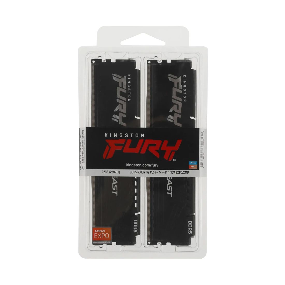 Kingston 32GB 6000MT/s DDR5 CL36 DIMM (Kit of 2) FURY Beast Black EXPO — фото 2