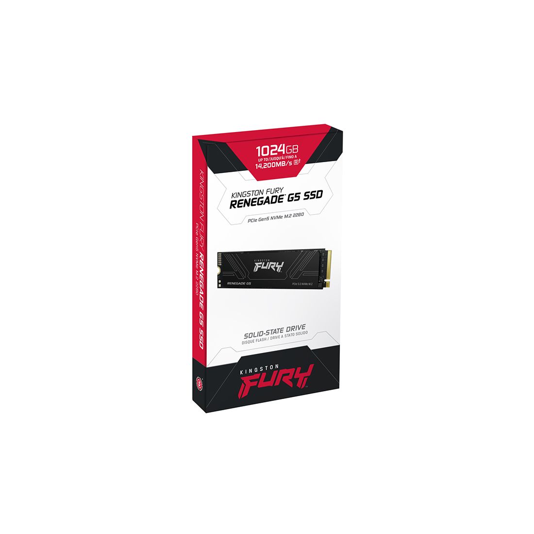 Твердотельный накопитель SSD, Kingston, FURY Renegade G5 SFYR2S/1T0, 1024GB, M.2 NVMe PCIe 5.0x4, 14200/11000Мб/с — фото 3