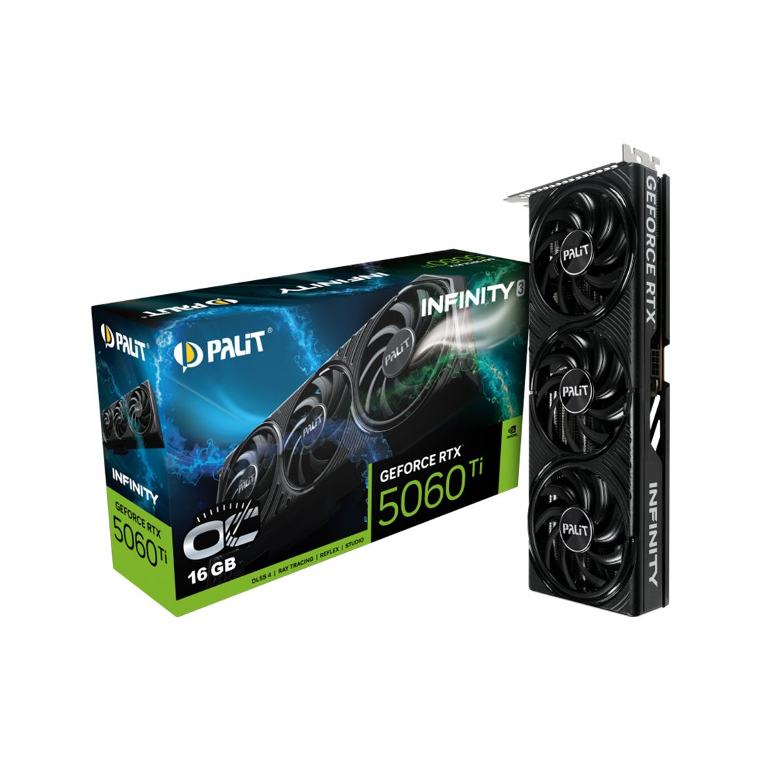 Видеокарта, PALIT, RTX5060Ti INFINITY 3 OC 16GB (4710562245172), (NE7506TS19T1-GB2061S), GDDR7, 128bit, 3-DP, HDMI, 291.9*116.6*41.3 мм, Цветная коробка — фото 3