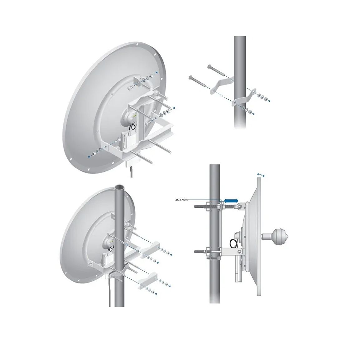 Антенна, Ubiquiti, AF-5G34-S45, airFiber X5, 34 dBi, Slant 45, параболическая, 2х2 MIMO, 5 ГГц — фото 3