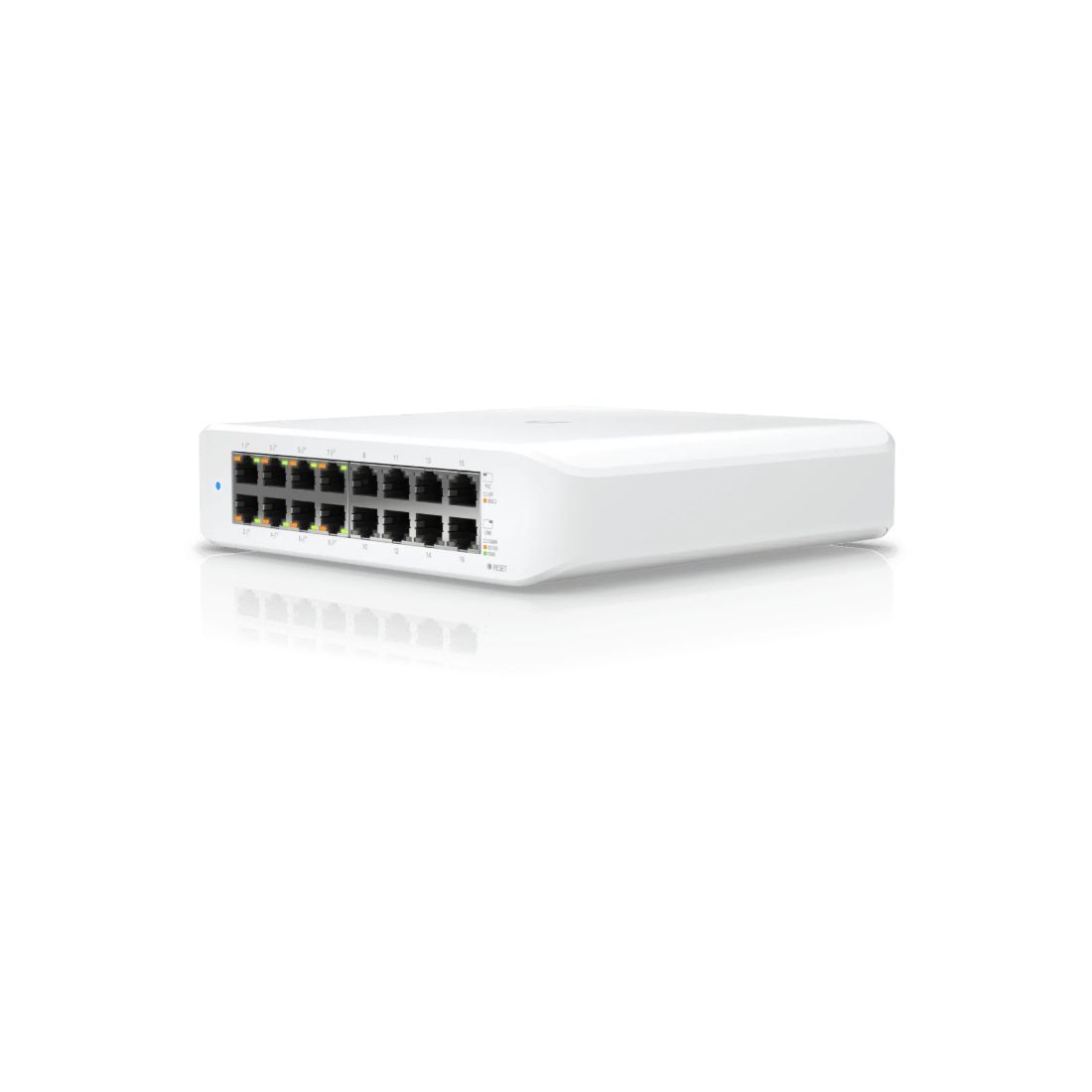 Коммутатор, Ubiquiti, USW-Lite-16-POE, Unifi Switch, Управляемый L2, 8 портов 10/100/1000 Mbps RJ45 PoE+, 802.3af/at, бюджет 45W, 8 портов 10/100/1000 Мбит/с RJ45, Настольный/настенный — фото 1