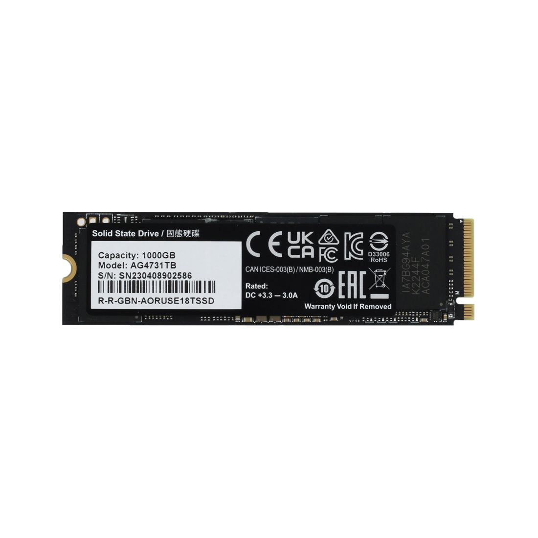 Твердотельный накопитель SSD, Gigabyte, AORUS 7300 AG4731TB N, 1TB, M.2 2280, PCI-E 4.0x4, NVMe 7300/6000 Мб/с w/o heat spreader — фото 1