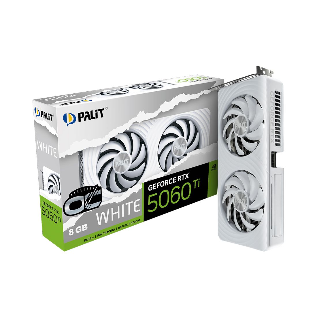 Видеокарта, PALIT, RTX5060Ti WHITE OC 8GB (4710562245660), (NE7506TU19P1-GB2062M), GDDR7, 128bit, 3-DP, HDMI, 291.9*116.6*41.3 мм, Цветная коробка — фото 3