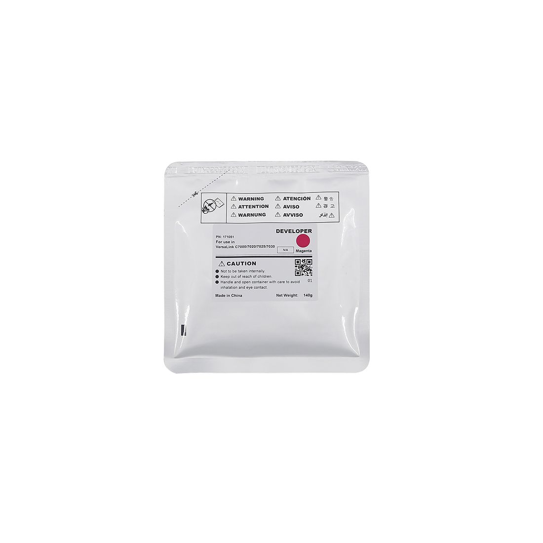 Девелопер, CET, CET171051, Пурпурный, Для копиров XEROX VersaLink C7000/C7020/C7025/7C030, 140г., 400000 стр. — фото 1