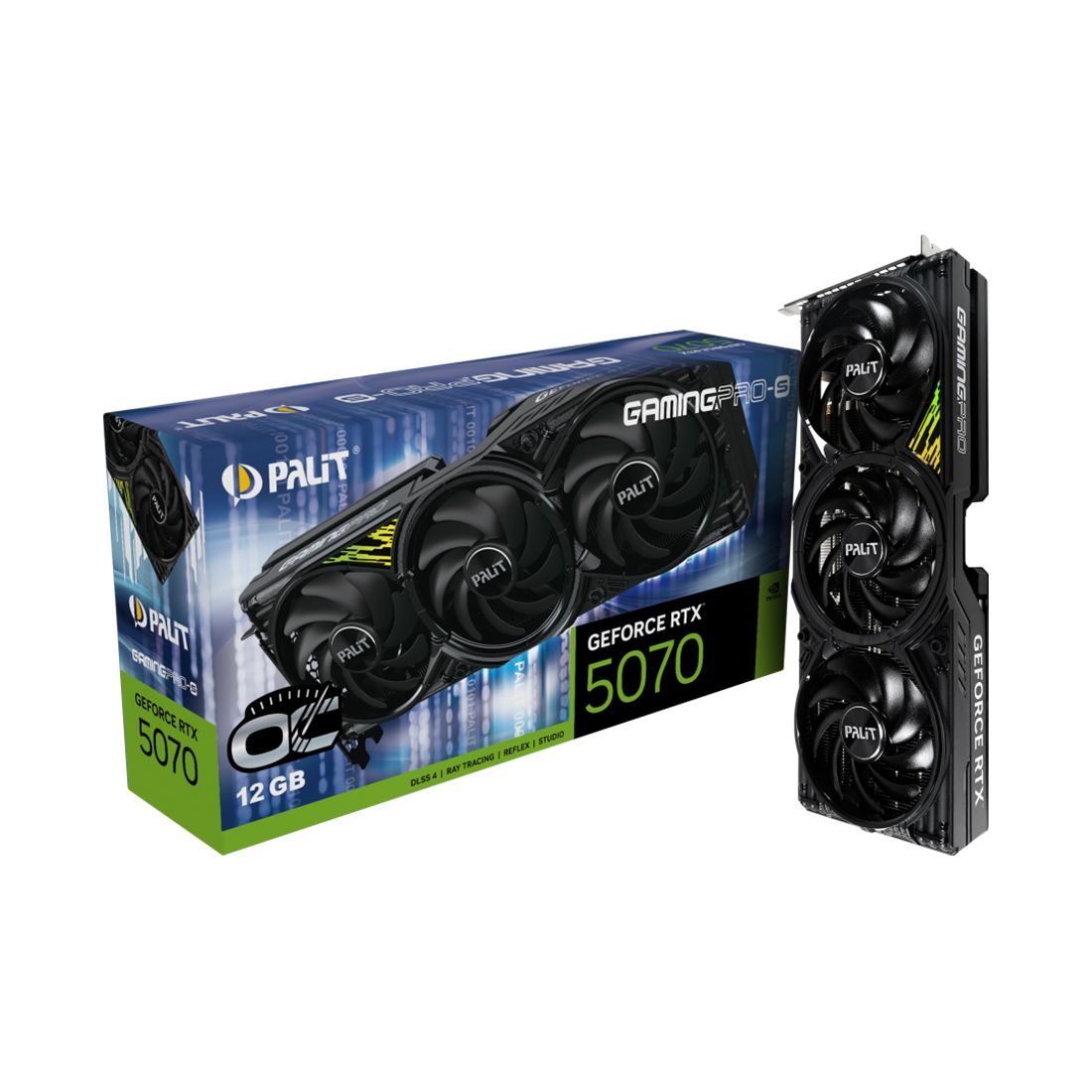 Видеокарта, PALIT, RTX5070 GAMINGPRO-S OC 12GB (4710562245554), (NE75070T19K9-GB2050U), GDDR7, 192bit, 3-DP, HDMI, 331.9*127.1*60 мм, Цветная коробка — фото 3