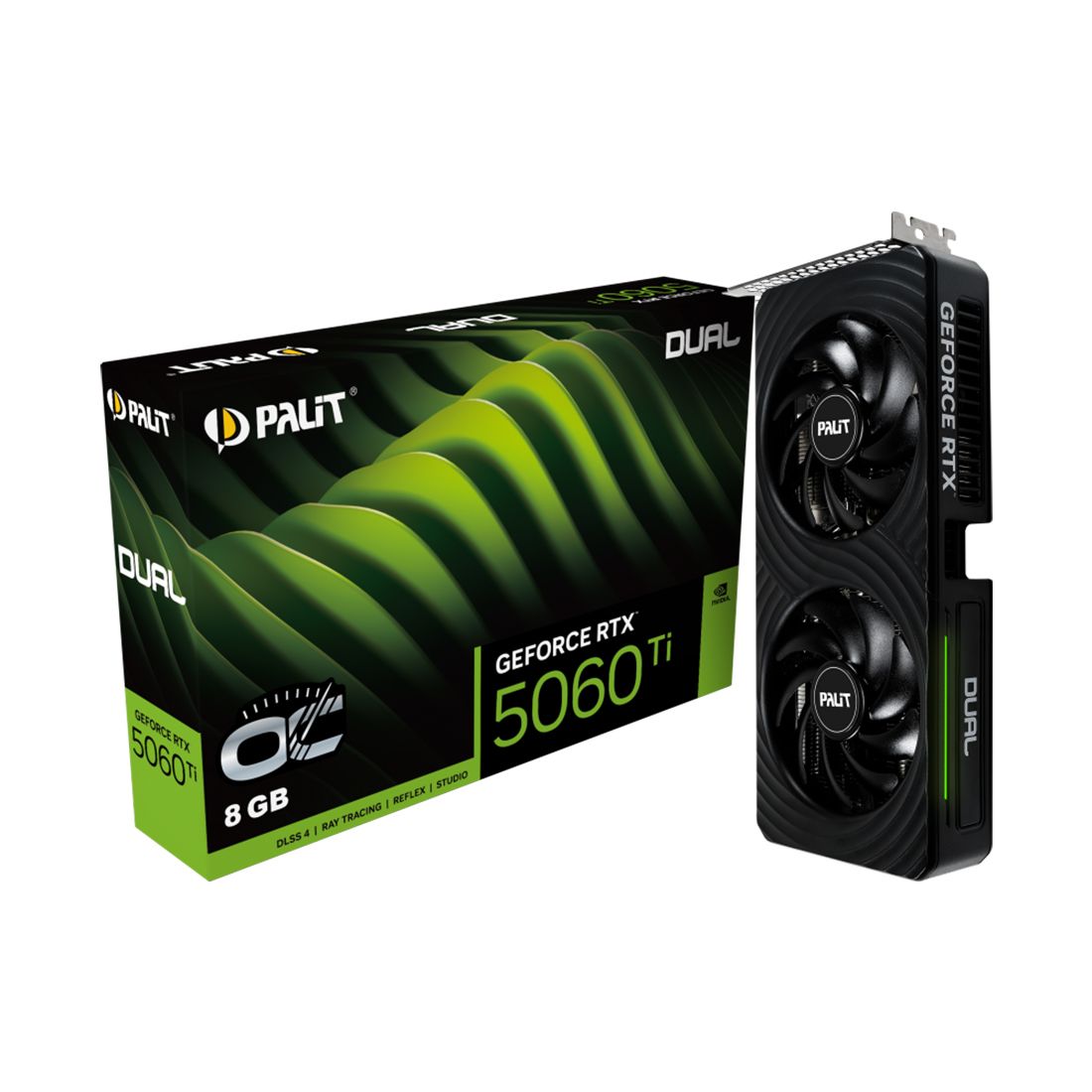 Видеокарта, PALIT, RTX5060Ti DUAL OC 8G (4710562245257), (NE7506TT19P1-GB2062D), GDDR7, 128bit, 3-DP, HDMI, 262.1*126.3*40.1 мм, Цветная коробка — фото 3