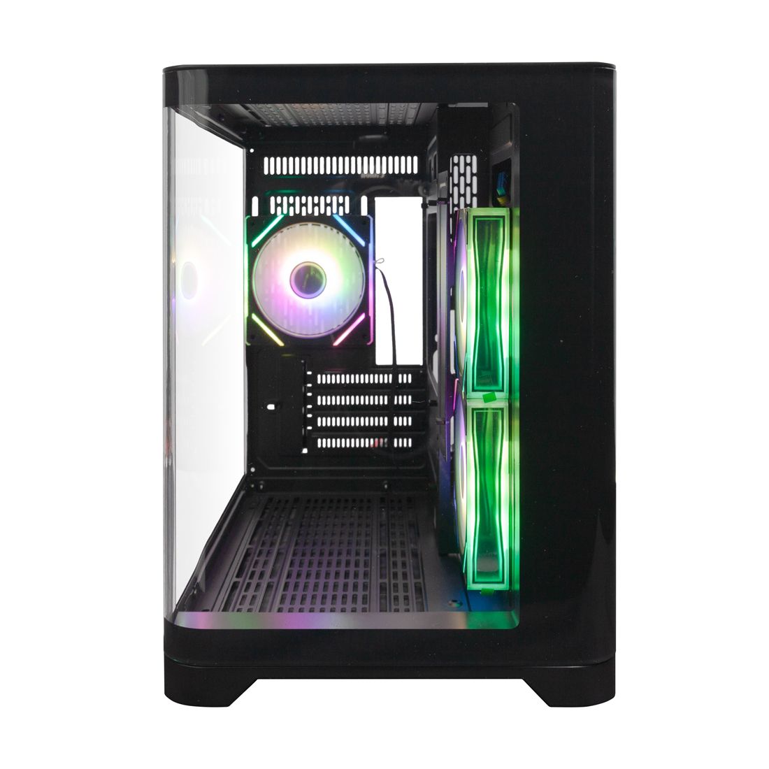 Компьютерный корпус, 1STPLAYER, UV5 BK, UV5-BK-2FC7R-1FC7, M-ATX / ITX, 1*3.5"/2*2.5", Кулер 3*12см, Высота кулера до 157 мм, Длина VGA до 330 мм, 280385377 мм, Без Б/П, Черный — фото 2