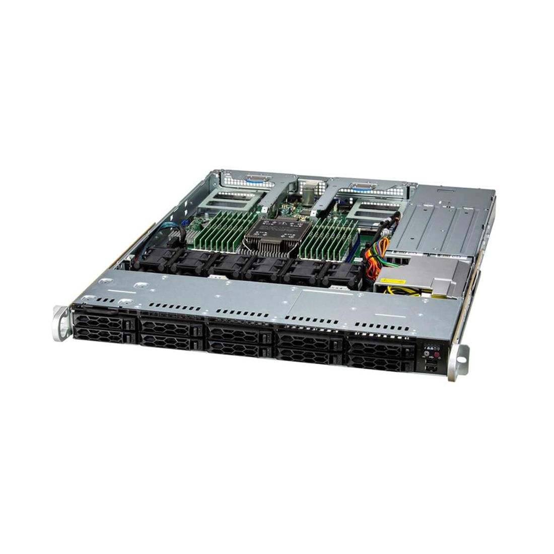 Суперсервер (промышленный компьютер), Supermicro, SYS-111C-NR, Xeon Silver 4510, 1x32GB DDR5-5600 ECC RDIMM, 1x480GB NVMe PCIe 4.0 SSD M.2, 2x860W — DDR5 — купить в Lirotech