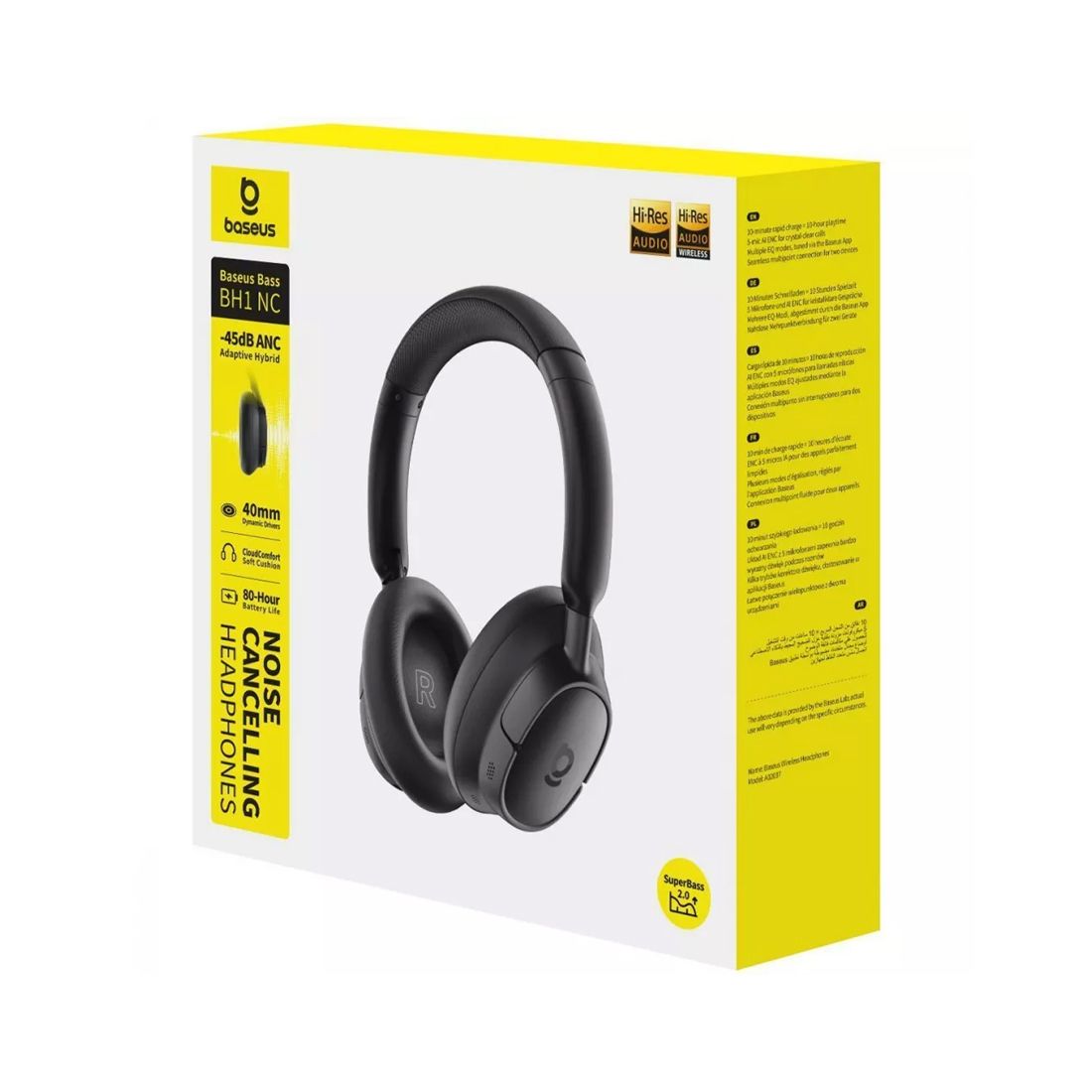 Наушники, Baseus, BH1 NC (A0203703), SuperBass 2.0, 45Дб, LDAC, Черный — фото 3