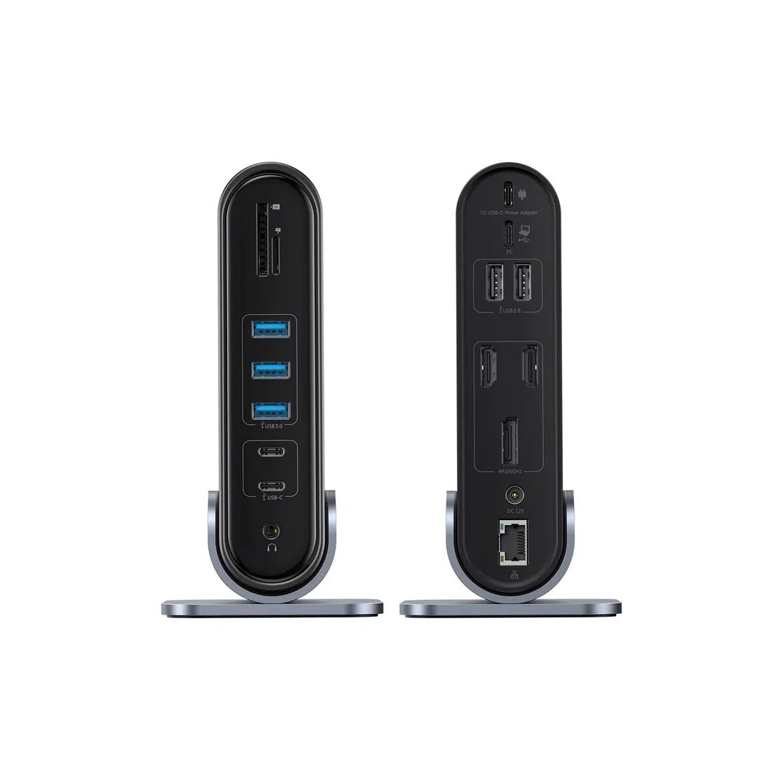 Док-станция, Baseus, UnionJoy 17-Port Triple (B00532304811-00), USB-A to USB 3.0*4+USB-C 5V, Серый — фото 2