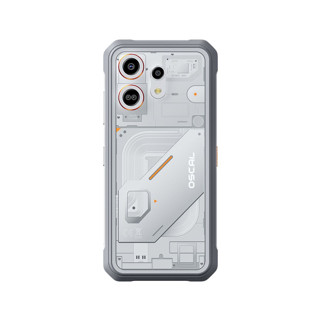 Смартфон, OSCAL, Marine 3, Rugged Phone, 8GB 256GB, 6.56", Android 15, MT6769V/CB(G81) , Камера 16Мп/13Мп, 720x1612, Bluetooth 5.1, 5000 мАч, (Grey) Серый — фото 2